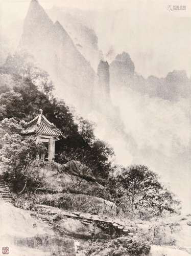 郎静山（1892～1995） 亭幽云出岫 摄影