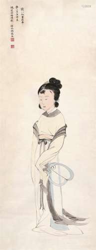 张玉（1920～1952） 仕女 镜心 设色纸本