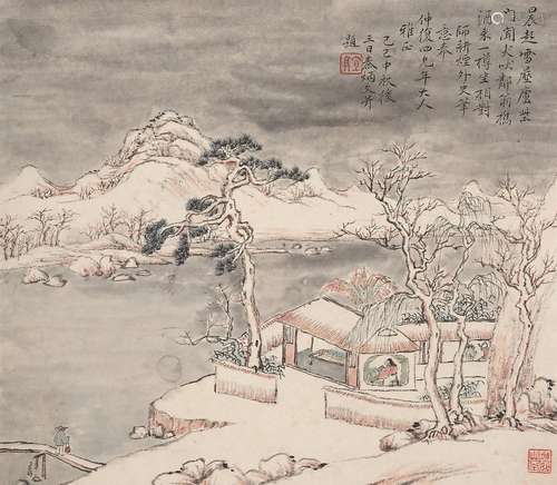 秦炳文（1803～1873） 晨雪 立轴 设色纸本