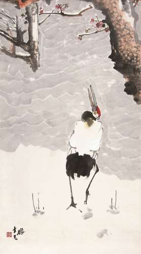 张聿光（1885～1968） 仙鹤 立轴 设色纸本