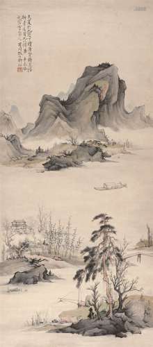许昭（1878～?） 唐人诗意图 立轴 设色纸本