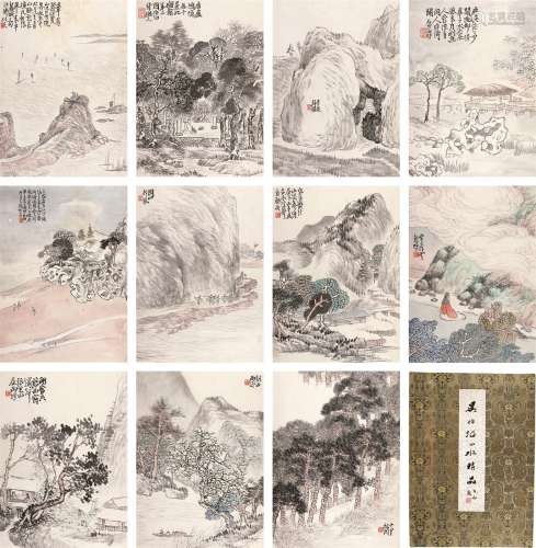 吴伯滔（1840～1895） 山水册页 册页 设色纸本