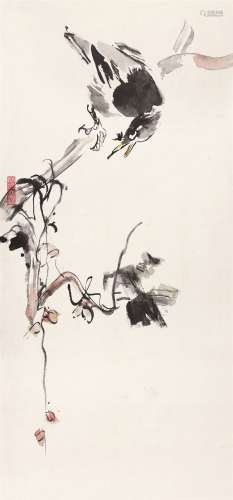 江寒汀（1903～1962） 八哥 镜心 设色纸本