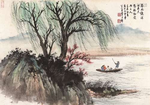 黄君璧（1898～1991） 山水 镜心 设色纸本