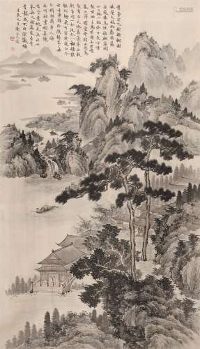 陈含光（1879～1957） 山水 立轴 设色绢本