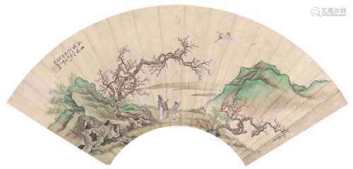 彭旸（1859～?） 孤山放鹤 镜心 设色纸本