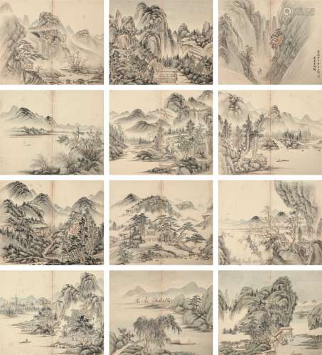 王时敏（1592～1680）款 山水 册页 设色纸本