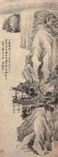 莫是龙（1537～1587） 空山楼阁 镜心 纸本