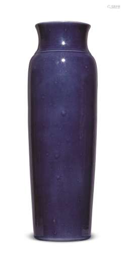 清 茄皮紫釉筒瓶