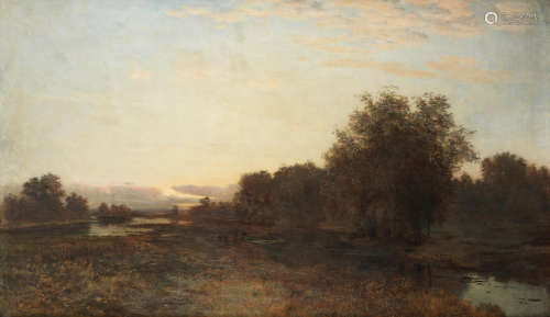 Landscape with a boat Gavril Pavlovich Kondratenko(Russian, 1854-1924)