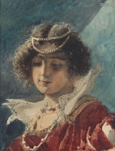 Portrait of a young woman Konstantin Egorovich Makovsky(Russian, 1839-1915)