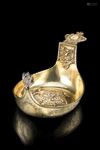 Yakov Maslennikov, Moscow, circa 1763  An Imperial presentation silver-gilt kovsh