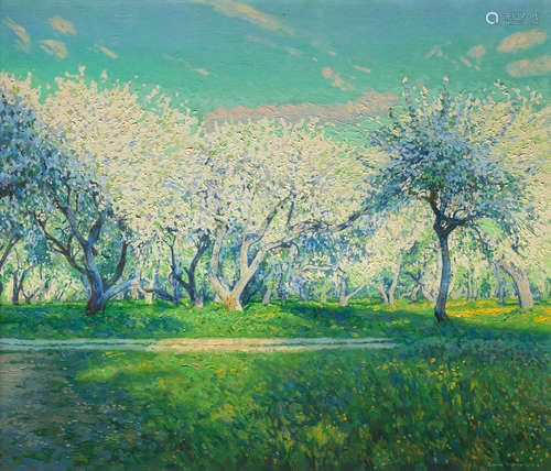 Apple tree blossom in Kolomenskoye Simon Kozhin(Russian, born 1979)