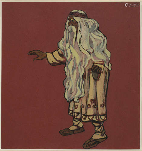 Costume design for 'Le Sacre du Printemps,' circa 1910-1913  31 x 35cm (12 3/16 x 13 3/4in). Nikolai Konstantinovich Roerich(1874-1947)