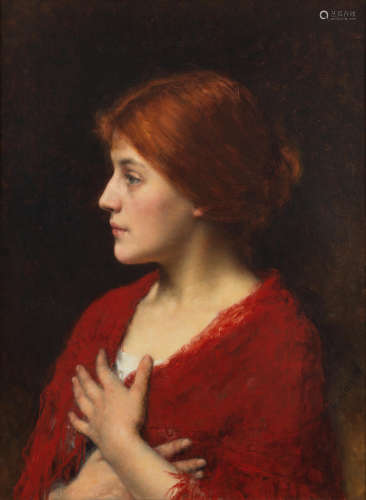 The red shawl Alexei Alexeevich Harlamoff(Russian, 1840-1925)
