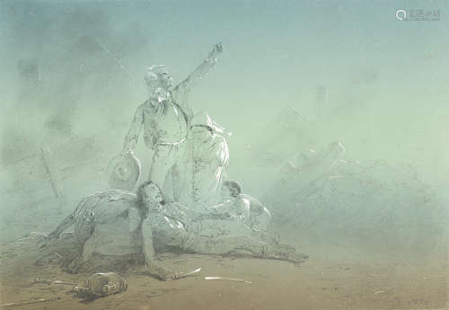 Death scene from the Crimean war Mikhail Aleksandrovich Zichy(Hungarian, 1829-1906)