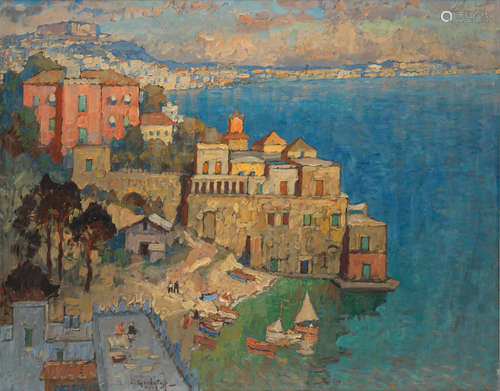 Naples 73.5 x 93cm (28 15/16 x 36 5/8in). Konstantin Ivanovich Gorbatov(Russian, 1876-1945)