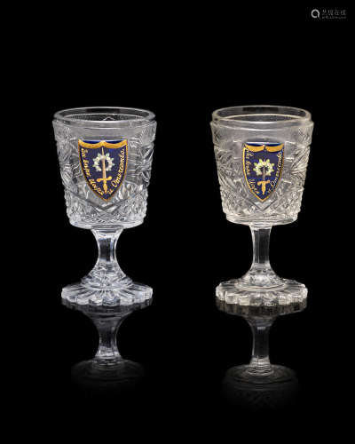 Imperial Glass Factory, St. Petersburg, mid-19th century  A pair of glass goblets from the Imperial Cottage Palace Service