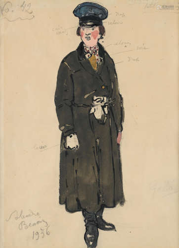 Costume design for a Young Merchant, for unidentified 1936 production 30 x 23cm (11 3/4 x 9 1/16in). Alexandre Benois(Russian/French, 1870-1960)