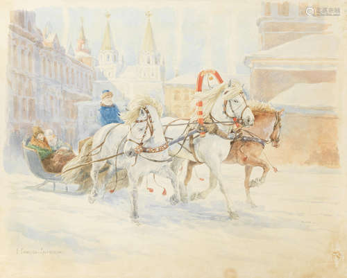 Troika Elena Petrovna Samokysh-Sudkovskaya(Russian, 1863-1924)