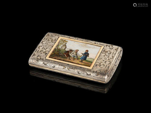 Carl Sievers, St. Petersburg, late 19th century  A parcel-gilt and micro-mosaic cheroot case