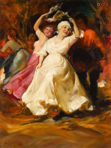 Dancing women 59.5 x 46.3cm (23 1/2 x 18 1/8in). Aleksei Vladimirovich Isupov(Russian, 1889-1957)