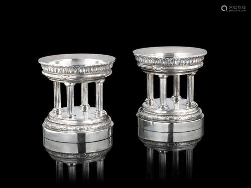 Fabergé, Moscow, 1908-1917, scratched inventory number 25167  A pair of silver stands