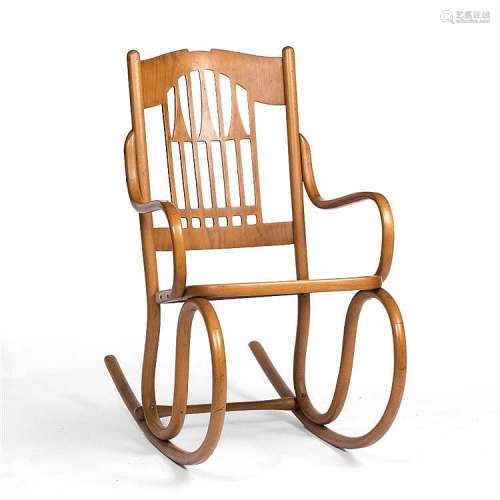 Gustav Siegel (1861-1931) for J & J Kohn Rocking chair, circa 1910