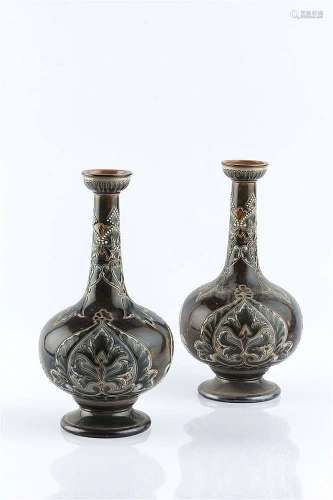 Eliza Simmance for Doulton Lambeth Pair of vases, 1887