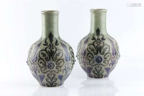 Frank Butler for Doulton Lambeth Pair of vases