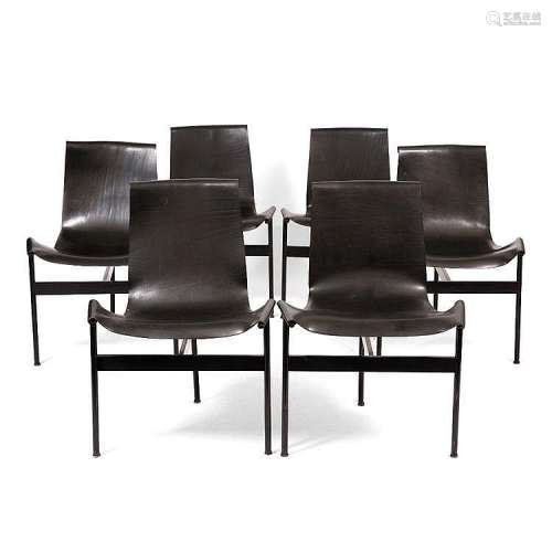 William Katavolos, Douglas Kelley, and Ross Littell Set of six 'T-Chairs', originally designed in 1952