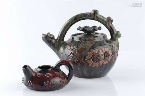 Sir Edmund Elton (1846-1920) Two teapots