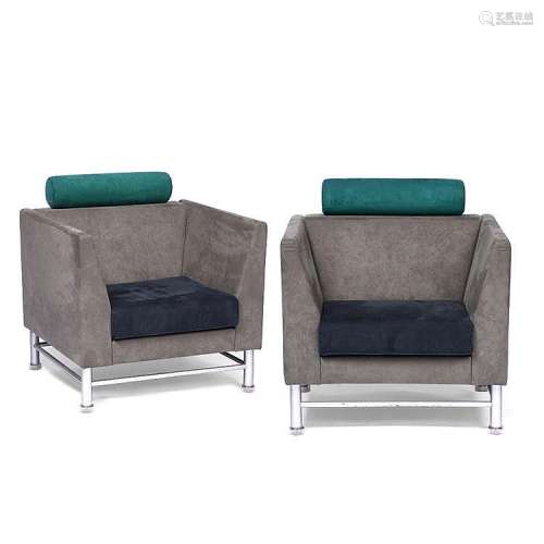 Ettore Sottsass (1917-2007) for Knoll International Pair of 'Eastside' chairs, circa 1983