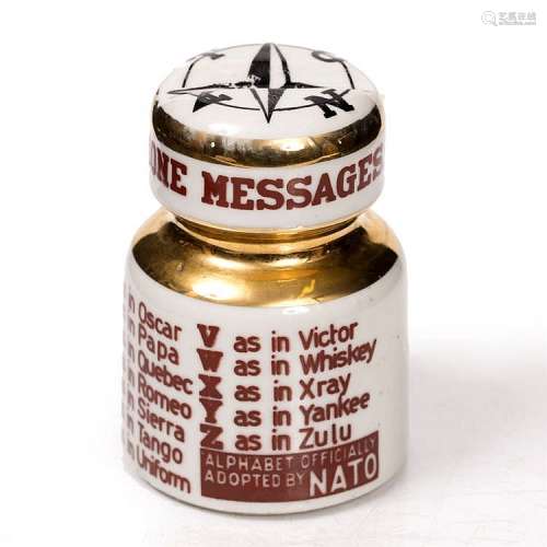 Piero Fornasetti (1913-1988) 'Nato Alphabet' insulator paperweight, originally designed 1958