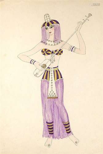 John Marsden Dronsfield (1900-1951) Egyptian Musician from The Biblical Pageant, 1945