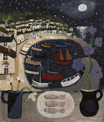 Alan Furneaux (b.1953) 'Mousehole Nocturne'