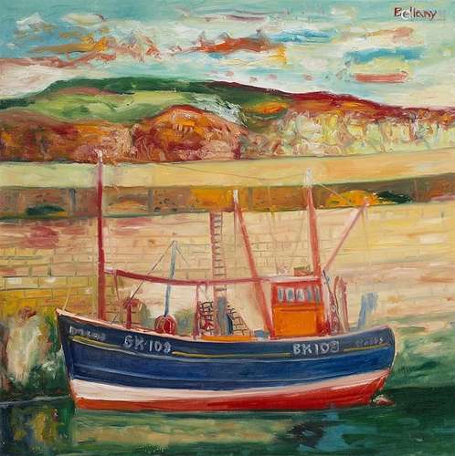 John Bellany (1942-2013) BK108 in St Abbs Harbour