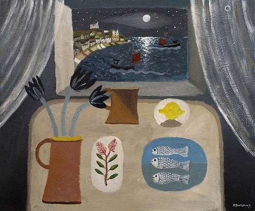 Alan Furneaux (b.1953) 'View from window, Nocturne with Still Life'