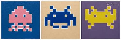 David McKeran (b.1963) Space Invader '#59','#104' and '#111', 2002-2003