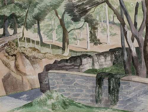 John Nash (1893-1977) Wooded Bank, Meifod, Montgomeryshire