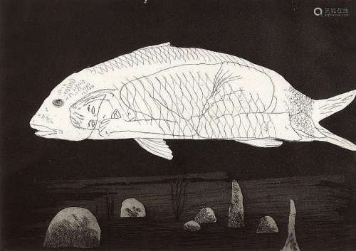 David Hockney (b.1937) 'The Boy Hidden in a Fish' from Six Fairy Tales from the Brothers Grimm