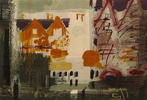 John Piper (1903-1992) for A. Sandersons and Sons Northern Cathedral, designed 1959
