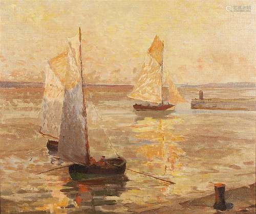 Circle of John Anthony Park (1880-1962) Boats on the Water