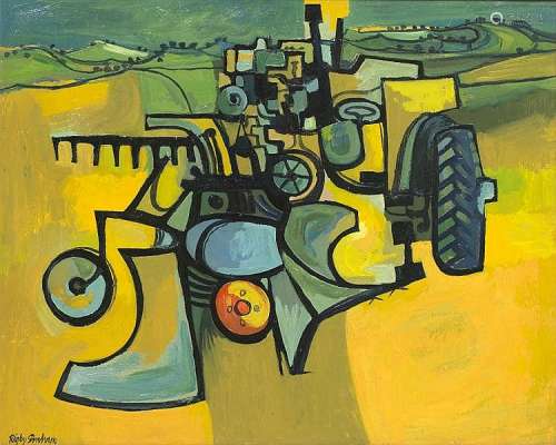 Rigby Graham (1931-2015) 'Machines in a Yellow Field'