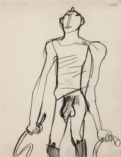Keith Vaughan (1912-1977) Male Nude with Whip