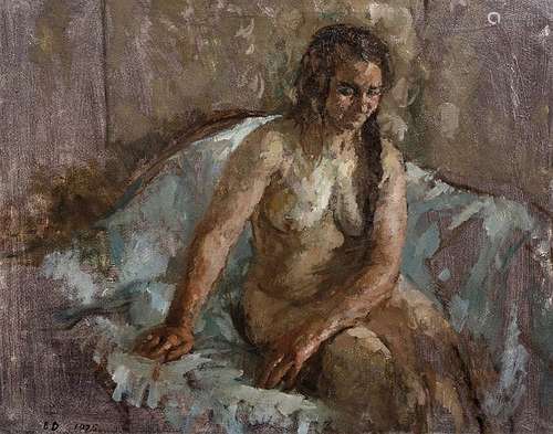 Bernard Dunston (1920-2017) Seated nude, 1975