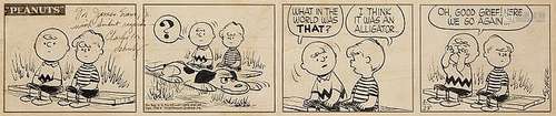 Charles Monroe Schulz (1922-2000) 'Peanuts' four panel comic strip