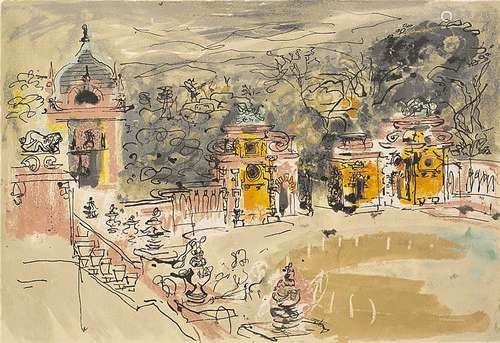 John Piper (1903-1992) Harlaxton Hall, 1984 (Levinson 372)