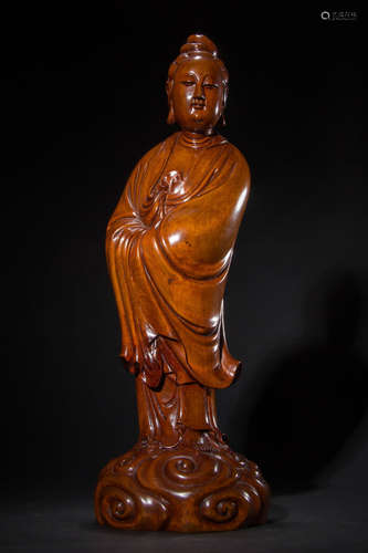 WOOD GUANYIN FIGURE