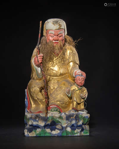 FINE PAINTED WOOD FIGURE